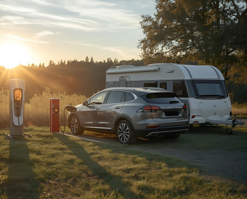 Ladesäule auf Campingplatz