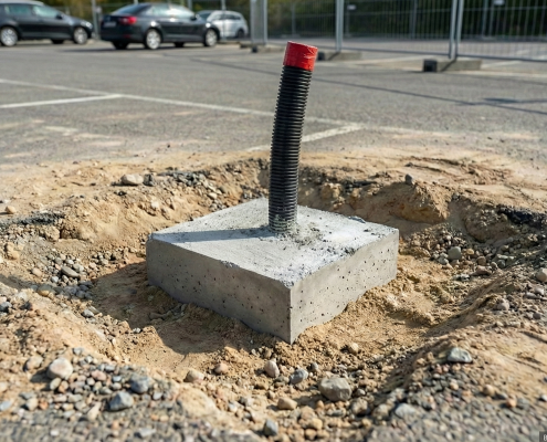 Leitungsinfrastruktur Kabelrinne auf Stellplatz