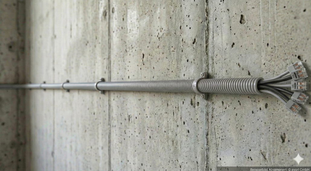 Vorverkabelung in Tiefgarage